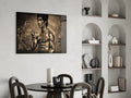 Sepia Kanji Martial Arts Master Glass Wall Art
