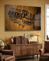 USA Map Glass Wall Art