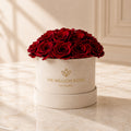 Classic Beige Suede Dome Box | Red Roses