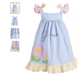 Blueberi Boulevard Baby Girls Gingham Bumblebee Sundress, Size 6-9Mo
