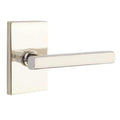 Emtek Modern Rectangular Rosette with Freestone Dummy Leverset, Satin Nickel