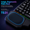 Ergonomic Wired Gaming Keyboard - LED Rainbow Backlight, 35-Key | Ultima Series