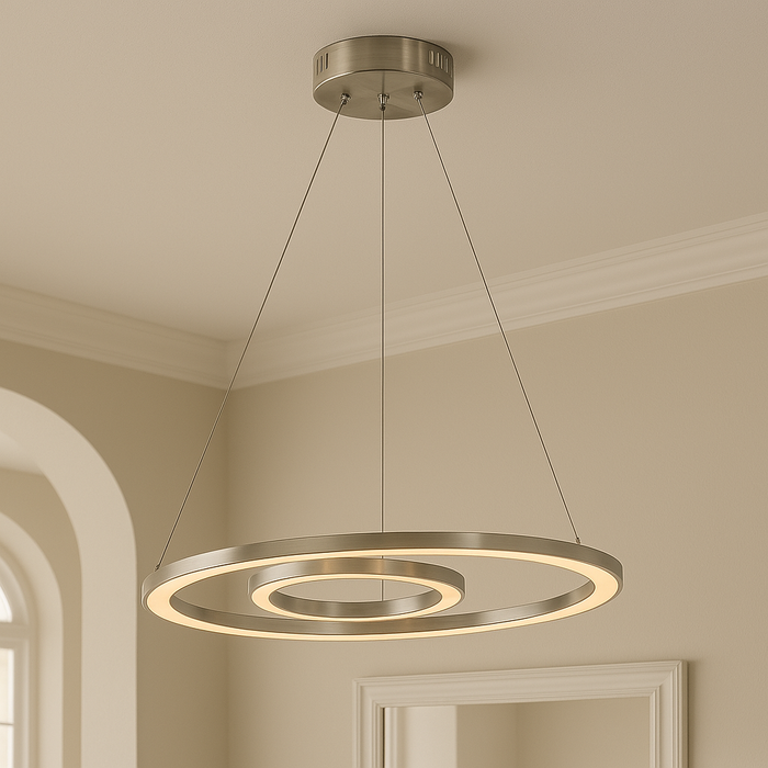 Trans Globe Lighting MDN-1406 Optic II 15.75 Indoor Satin Nickel Modern Pendant