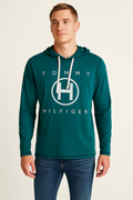 Tommy Hilfiger Mens Jersey Drawstring Hoodie, Size Large