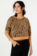 Jenni Cotton French Terry Lounge Top, Size Medium
