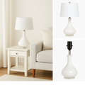 Hampton Bay White and Acrylic Tear Drop Accent Lamp Base