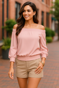 Thalia Sodi Smocked Split-Sleeve Top