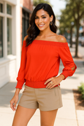 Thalia Sodi Smocked Split-Sleeve Top