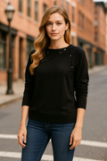 Vince Camuto Womens Fold Over Neck Long Sleeve Top