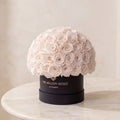 Classic Black Superdome Box | White Roses