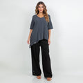 Dagny Top - Cotton Knit Accents Overlay a Fun Sidekick 100% Cotton Gauze