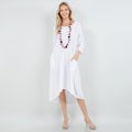 Ellen Our Hi-Low Cotton Gauze Dress with Sleeves and Pockets