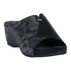 Women's Dacia Black Snake-Skin Wedge Sandals