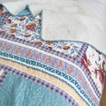 Tache Old World Garden Pastel Blue Yellow Red Hummingbirds Cotton Patchwork Quilt Set (JHW-936)