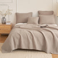 DaDa Bedding Neutral Taupe Beige Sandy Elegant Matelasse Cotton Quilted Bedspread Set (JHW-585)