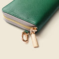 Small Zipper Wallet with Detachable Key Ring - Green