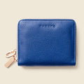 Small Zipper Wallet with Detachable Key Ring - Cobalt Blue