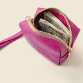 Mini Zipper Bag with Wristlet - Pink