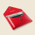 Mini Envelope Wallet With RFID protection - Red Woven