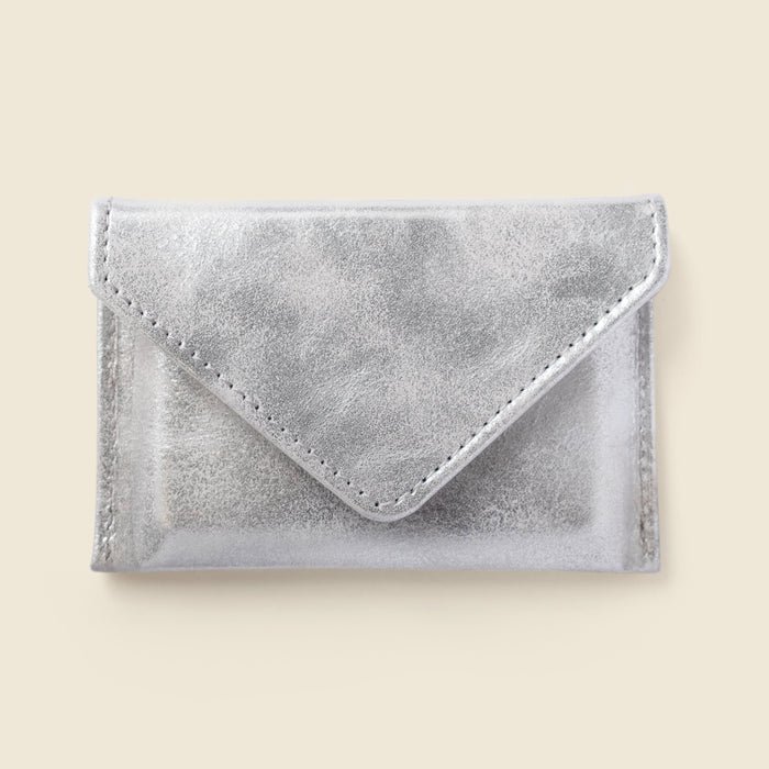 Mini Envelope Wallet With RFID protection - Silver Glitter