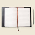 Refillable A5 Leather Notebook Cover – Black
