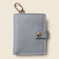 Leather Bifold Wallet with Snap & Key Ring - Ice Blue