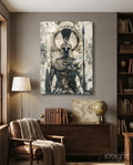 Armored Spartan Compass Glass Wall Art