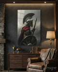 Realistic Spartan Warrior Glass Wall Art