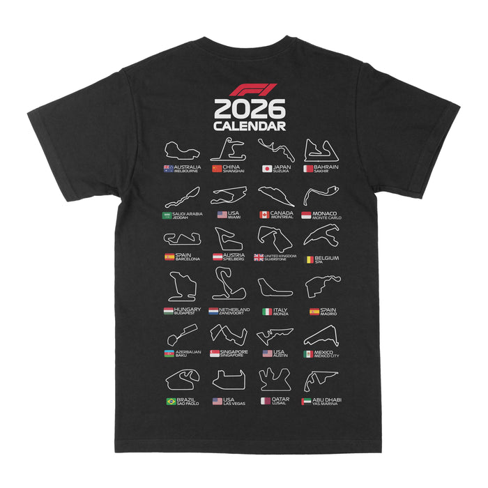 F1 2026 Race Calendar Graphic Tee
