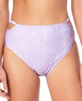 California Waves Juniors Smocked High-Waist Bikini Swim Bottom, Size Medium