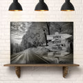Family Names Monochrome Autumn Roads Sign