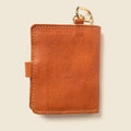 Leather Bifold Wallet with Snap & Key Ring - Natural