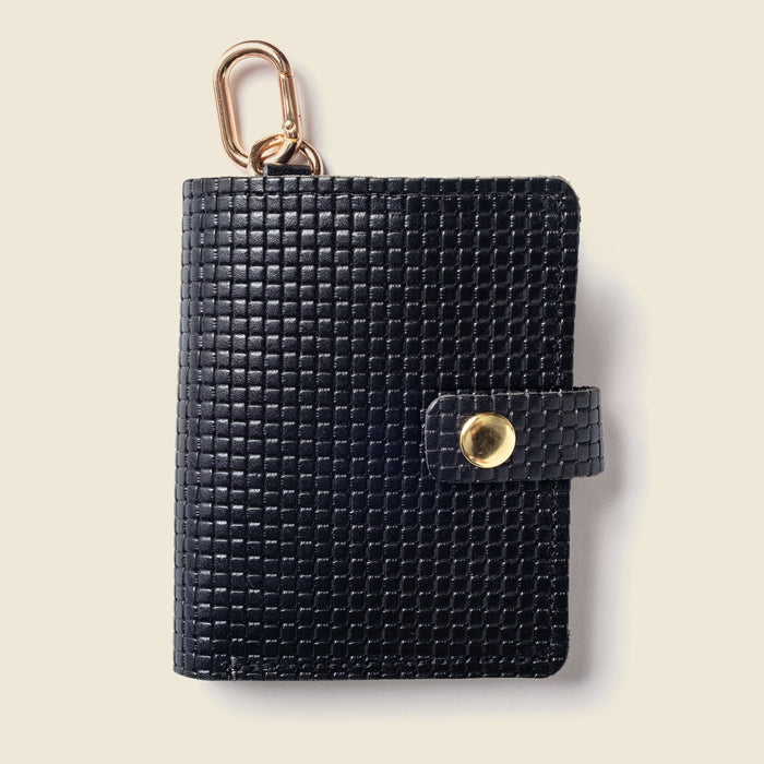 Leather Bifold Wallet with Snap & Key Ring - Black Limited Edition