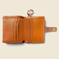Leather Bifold Wallet with Snap & Key Ring - Tan Limited Edition