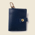 Leather Bifold Wallet with Snap & Key Ring - Navy Limited Edition