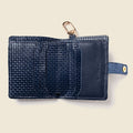 Leather Bifold Wallet with Snap & Key Ring - Navy Limited Edition