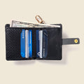 Leather Bifold Wallet with Snap & Key Ring - Black Limited Edition