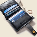 Leather Bifold Wallet with Snap & Key Ring - Black Limited Edition
