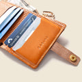 Leather Bifold Wallet with Snap & Key Ring - Tan Limited Edition