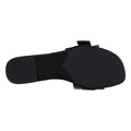 Women's Bianca Black Rhinestone Buckle Flat Sandals