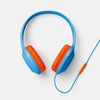 heyday Wired On-Ear Headphones Built-In Mic Foam Cushion Bright Blue