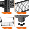 Hausvita Storage Shelves Heavy Duty, 48" L x 18" W x 72" H Garage Wire Shelving Unit Loads 2000LBS, 5-tier Adjustable Metal Industrial Utility Shelf Rack for Kitchen, Laundry Room, Pantry, Warehouse, Basement