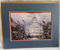 Flags Over the Capitol by Thomas Kinkade Matted Picture Washington DC
