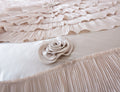 Tache Satin Ruffle Luxury Floral Champagne Beige Frosted Field Comforter Set (MZ1051)