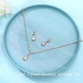 Unicra Bride Crystal Necklace Earrings Set Bridal Wedding Jewelry Sets Rhinestone