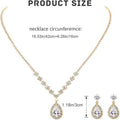 Unicra Bride Crystal Necklace Earrings Set Bridal Wedding Jewelry Sets Rhinestone