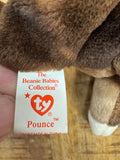 Ty Beanie Baby POUNCE the Cat 1997 with Tag Errors - RARE and RETIRED!