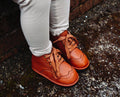Waterproof Hand-Stitched Kids’ Boots with Flexible Sole |Chestnut