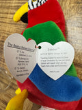 TY Beanie Baby Jabber the Parrot Bird Retired Rare Date Errors Mint 1997 w/Case