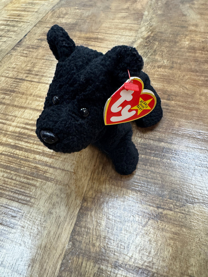 Ty Beanie Baby Scottie Scottish Terrier 6.5 Plush Dog PVC Pellets 1996 W/Tag